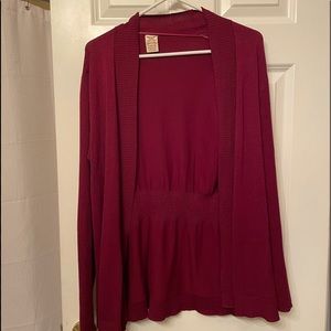 Women's Burgundy Cardigan- L